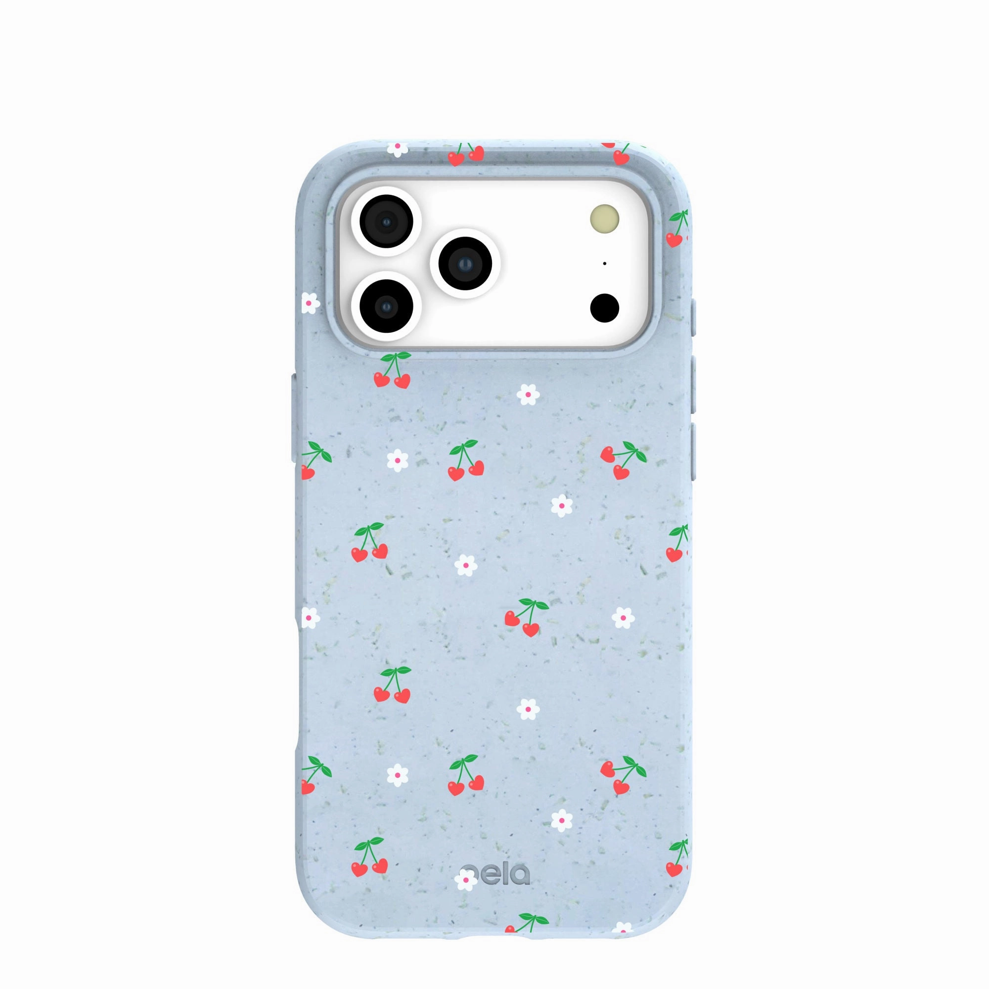 Comfort Build Hand Feel Powder Blue Sweet Cherries iPhone 17 Pro Max Case