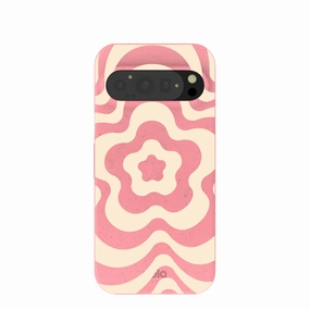 Bubblegum Pink Morning Flower Google Pixel 9/9 Pro Case Luxury Pattern Premium Finish