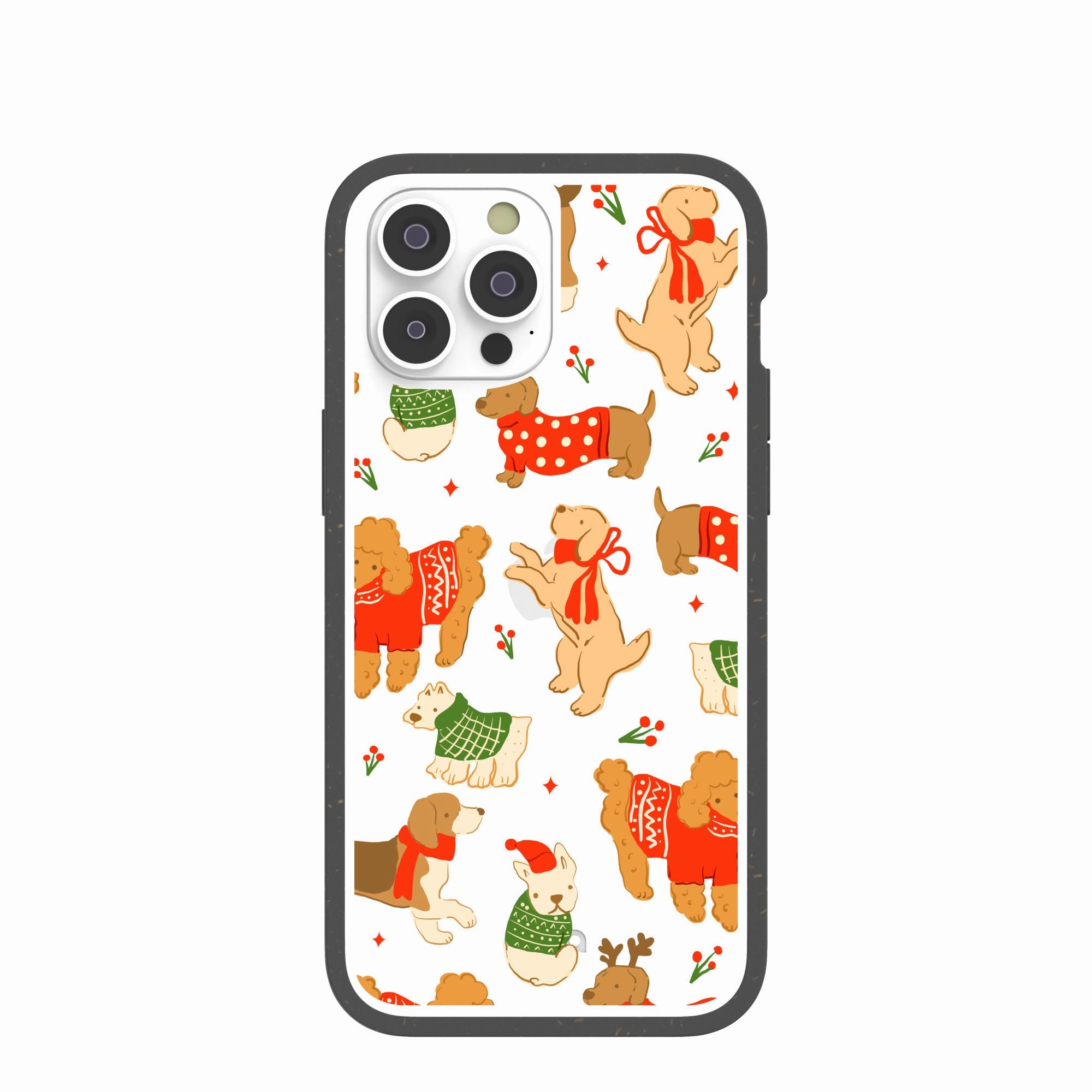 Impact Resistant Minimal Feature Clear Jolly Doggos iPhone 14 Pro Max Case With Black Ridge