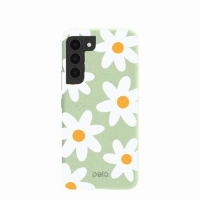Vivid Pattern Gradient Design Sage Green Daisy Samsung Galaxy S22 Case