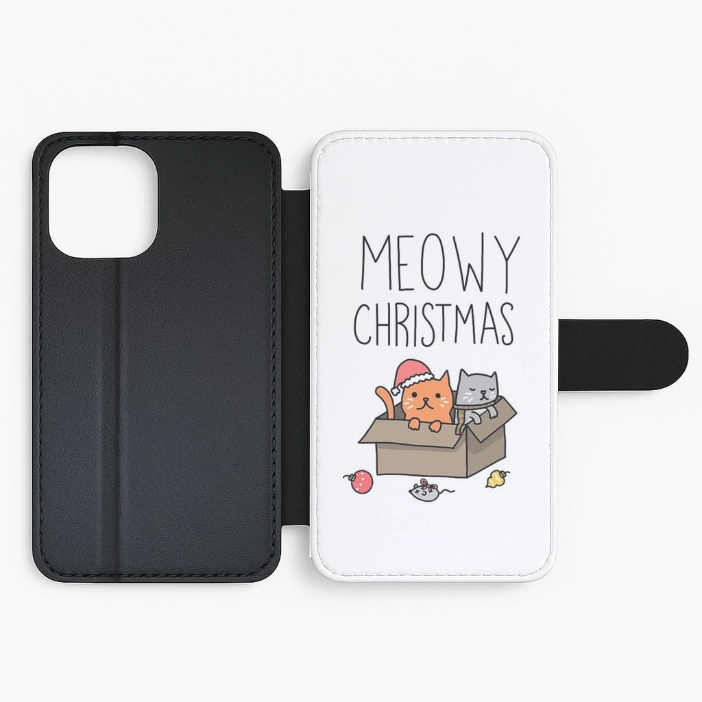 Compact Frame Meowy Christmas Flip / Wallet Phone Case