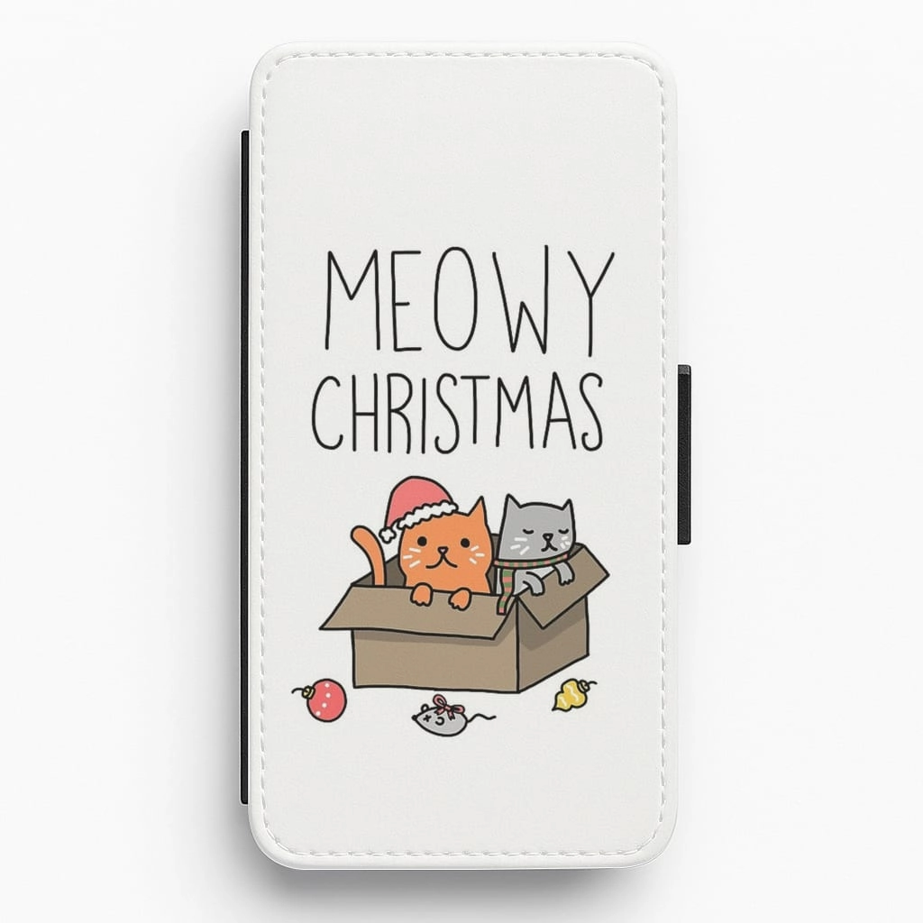Meowy Christmas Flip / Wallet Phone Case anti dust