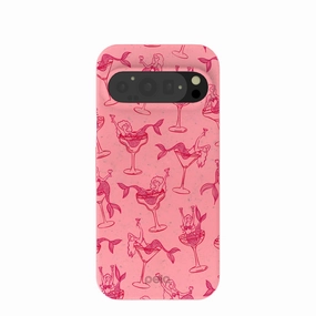Bubblegum Pink Mermaid Cocktail Google Pixel 9/9 Pro Case Ergonomic Feel Luxury Edge Texture