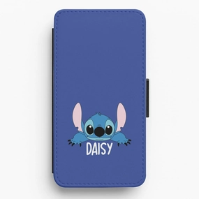 Blue Alien - Personalised Disney Flip / Wallet Phone Case Sleek Profile