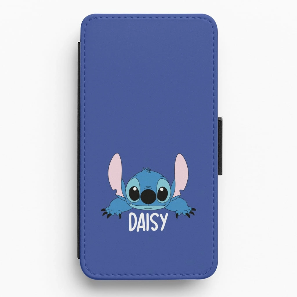 Blue Alien - Personalised Disney Flip / Wallet Phone Case Sleek Profile