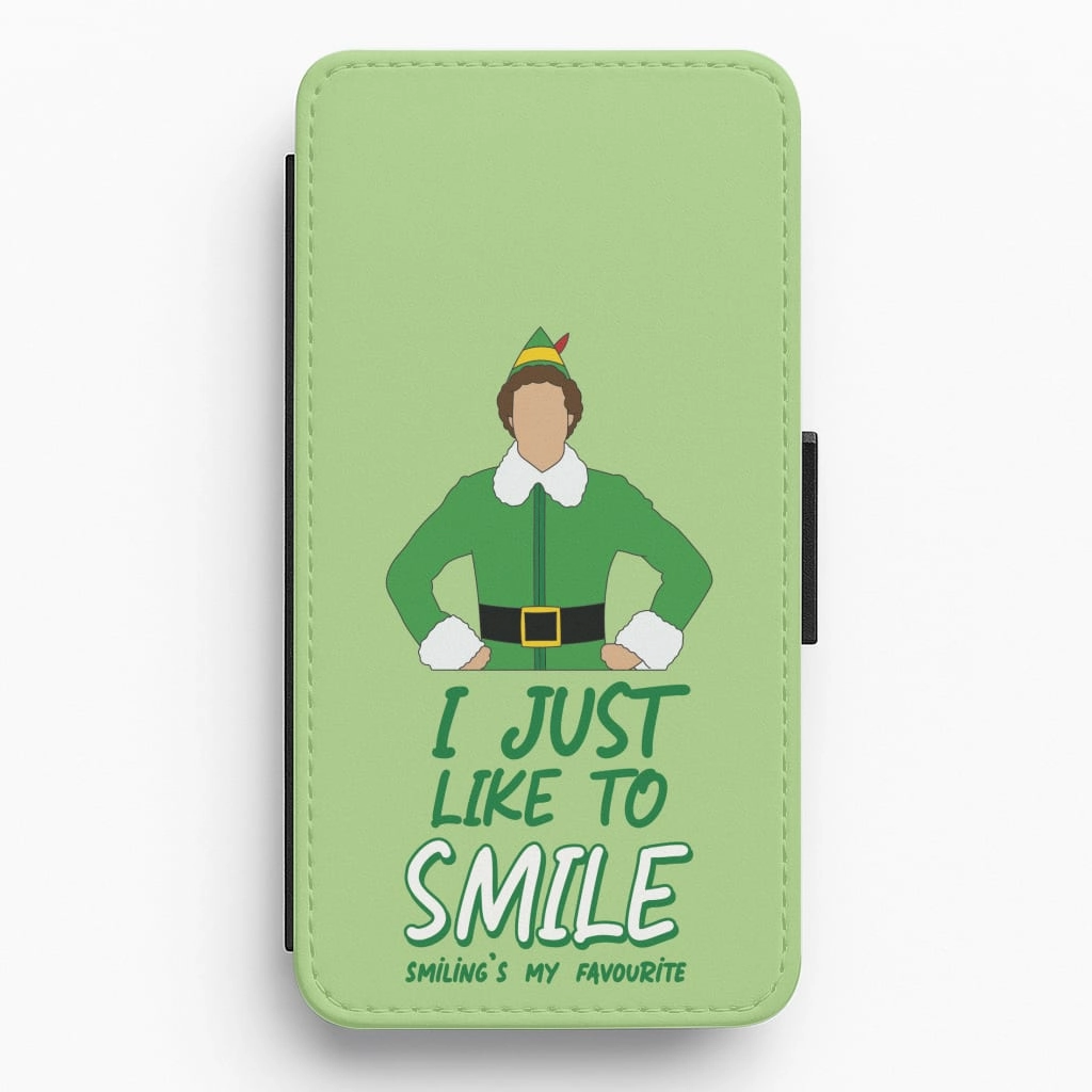 I Just Like To Smile Flip / Wallet Phone Case Slim Protection Glossy Finish Look