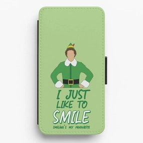 I Just Like To Smile Flip / Wallet Phone Case Slim Protection Glossy Finish Look