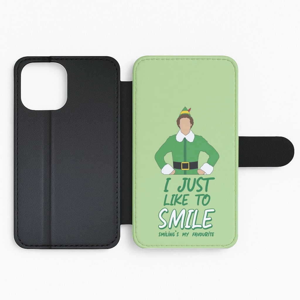 I Just Like To Smile Flip / Wallet Phone Case Glossy Pattern Customizable Option