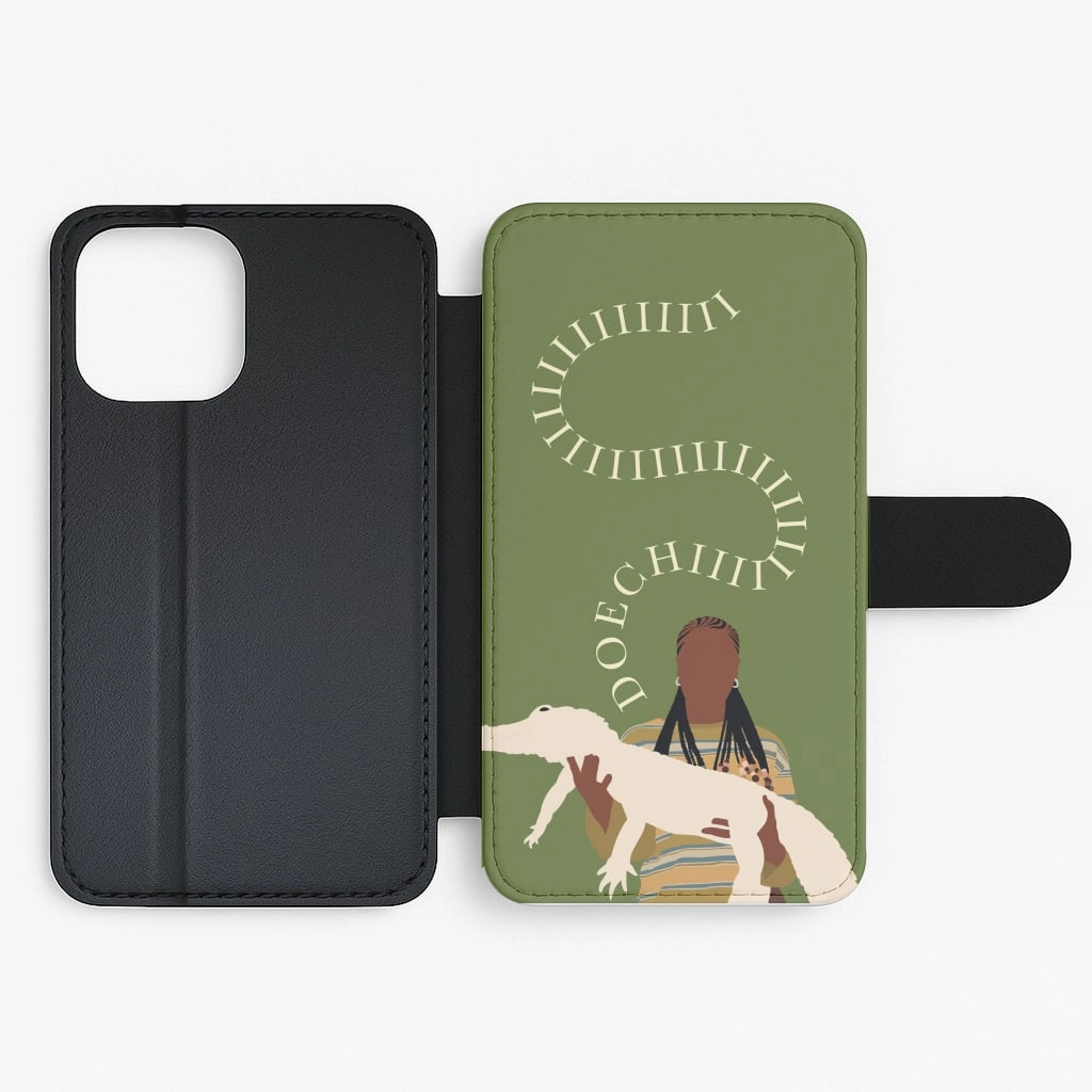 Rapper Holding Alligator Flip / Wallet Phone Case Impact Resistant Drop Defense