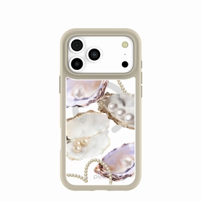 Clear Moonlit Oyster iPhone 17 Pro Max Case With London Fog Ridge (MagSafe included) Minimal Edge