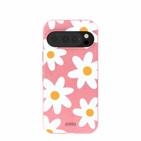 Shock Absorption Layer Luxury Look Bubblegum Pink Daisy Google Pixel 10/10 Pro Case