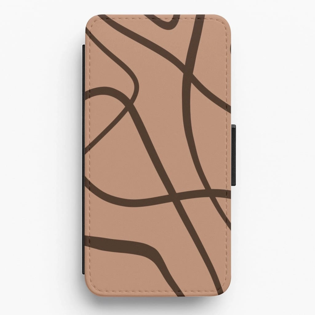 Lined Abstract Nude Flip / Wallet Phone Case Sleek Texture