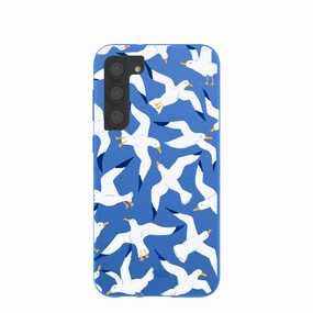 Electric Blue Seagulls Samsung Galaxy S23 (Plus) Case Everyday Comfort