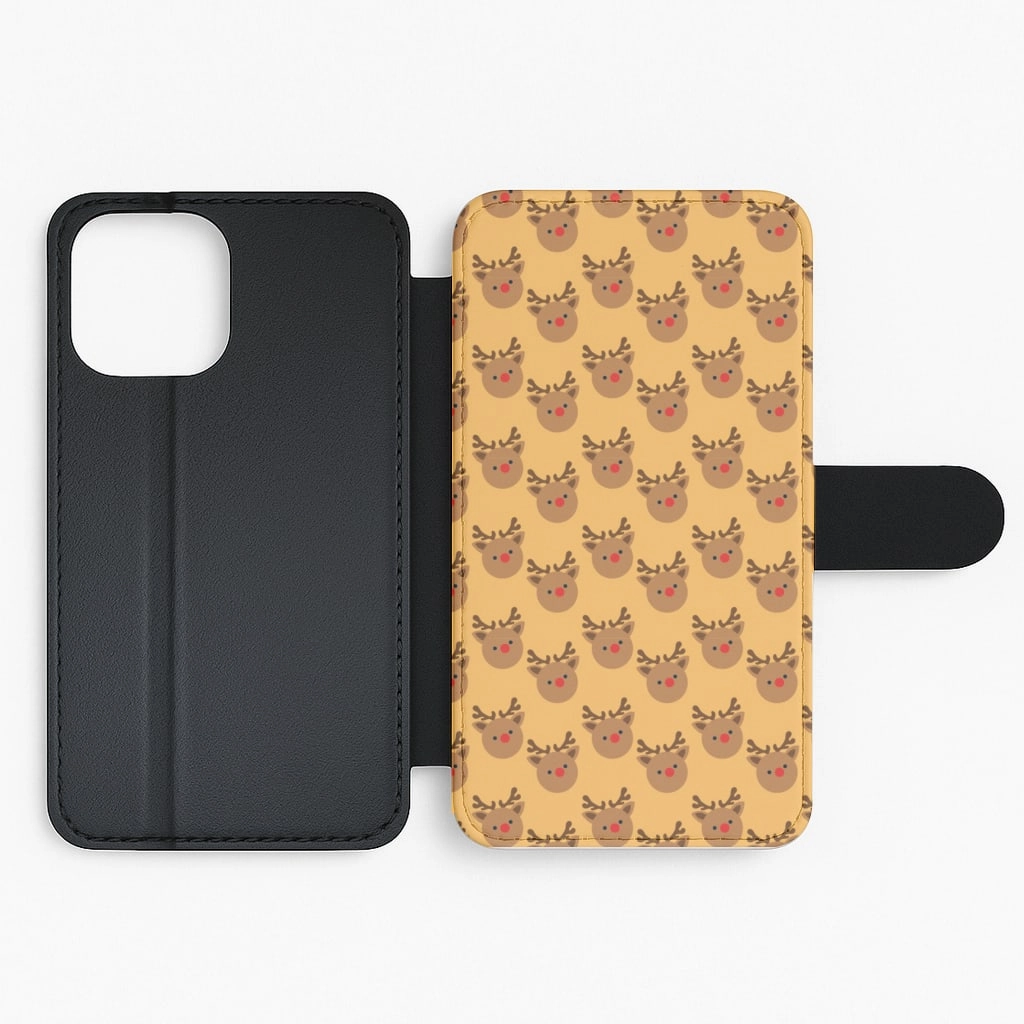Elegant Pattern Design Rudolph Pattern - Christmas Patterns Flip / Wallet Phone Case