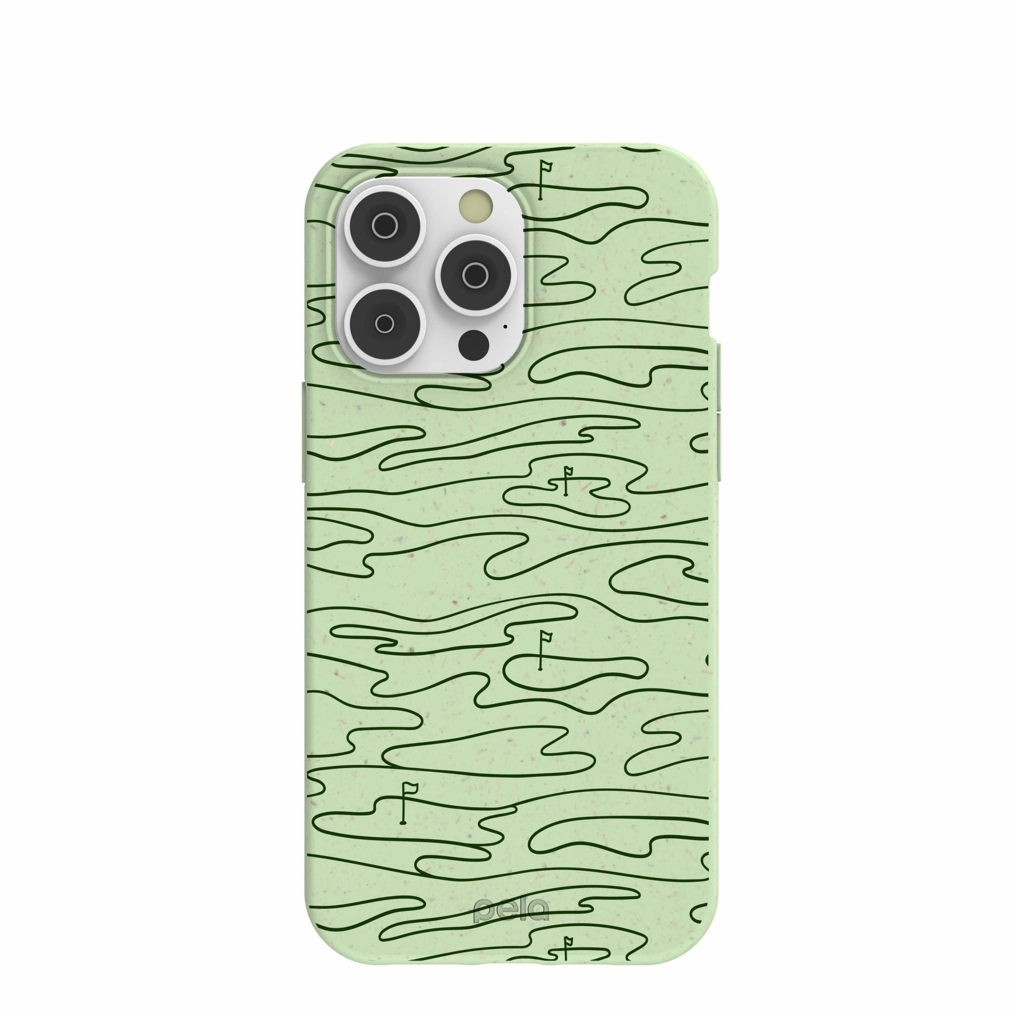 Sage Green Fairway iPhone 14 Pro Max Case Elegant Pattern Design High Durability