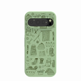 Sage Green Knit Nook Google Pixel 9/9 Pro Case Soft Grip