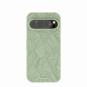 Sage Green Lushy Leaves Google Pixel 9/9 Pro Case Strong Shell Hybrid Grip