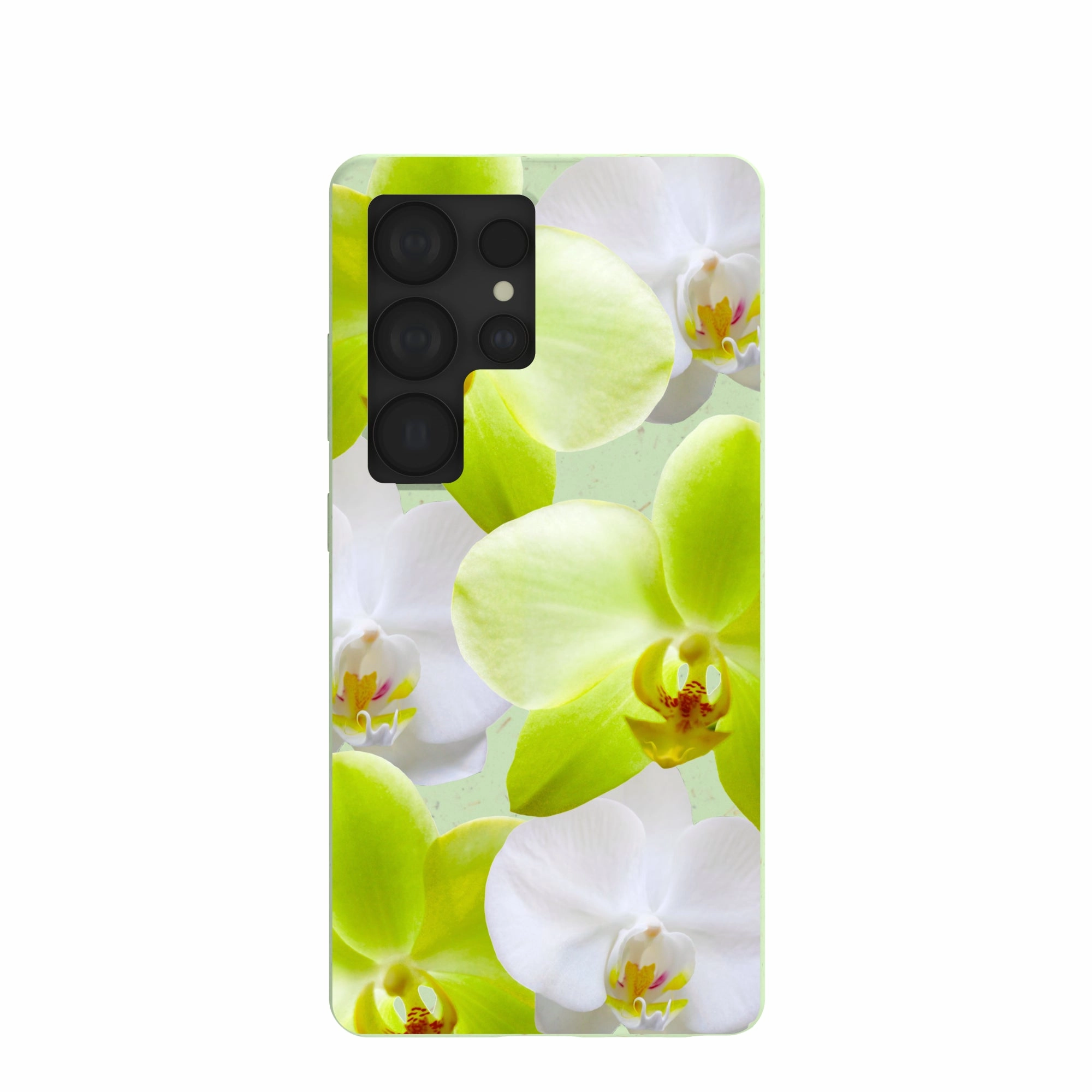 Sage Green Orchid Blooms Samsung Galaxy S25 Ultra Case Flexible Detail Design Frosted Finish