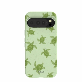 Luxury Style Fashion Forward Sage Green Tiny Turtles Google Pixel 10/10 Pro Case