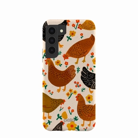Seashell Chicken Garden Samsung Galaxy S22 Case Hybrid Finish Texture Textured Comfort