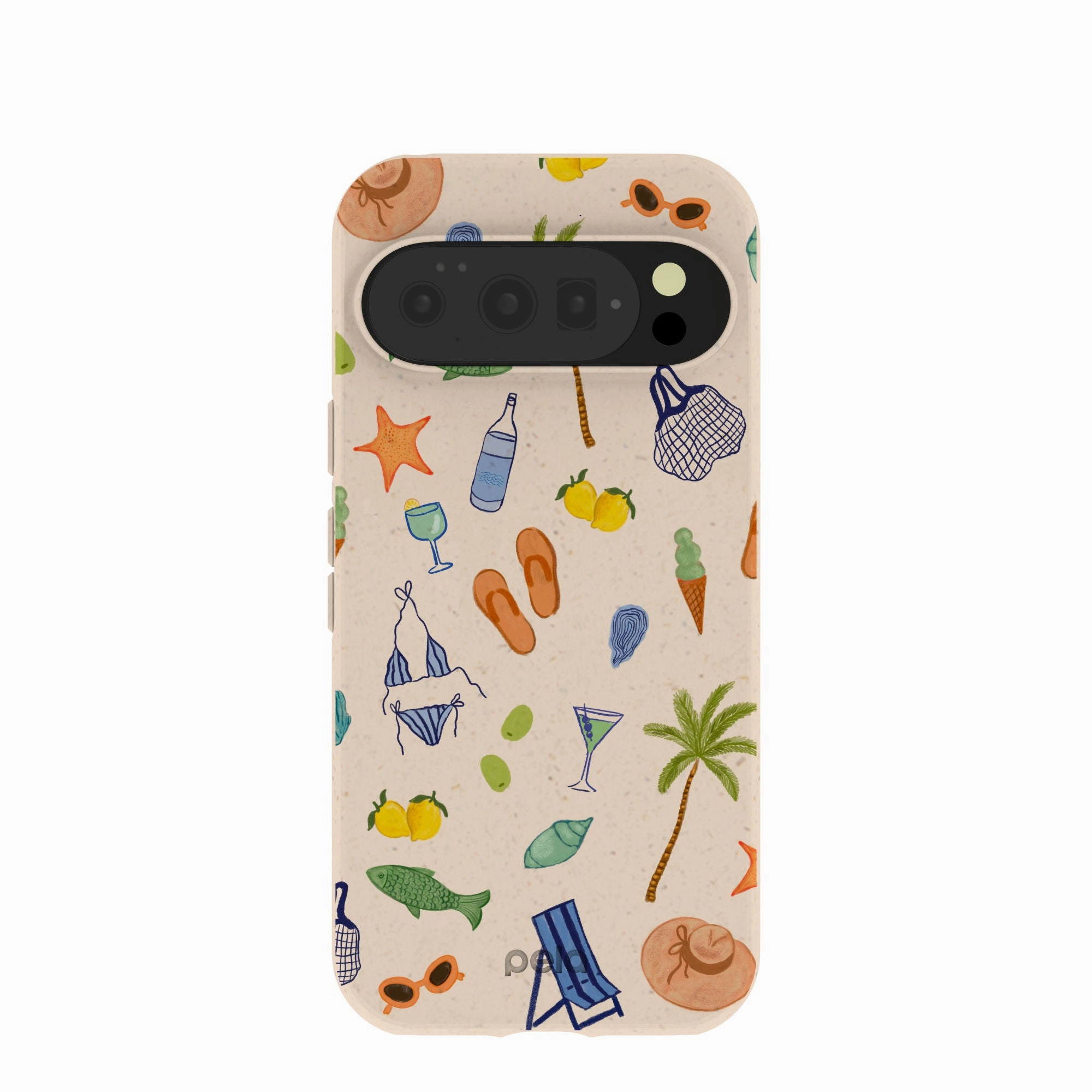 Modern Edge Layer Comfort Texture Finish Seashell Coastline Sketch Google Pixel 10/10 Pro Case