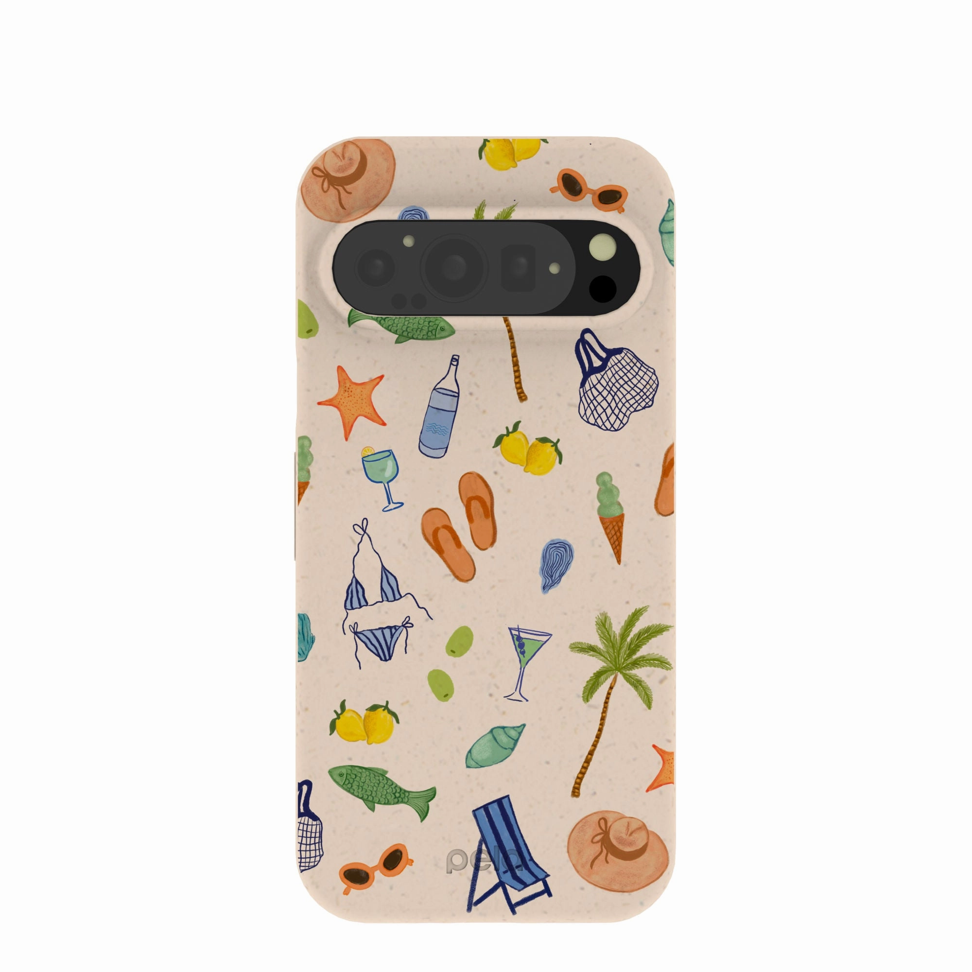 Seashell Coastline Sketch Google Pixel 9/9 Pro Case Soft Detail Layer