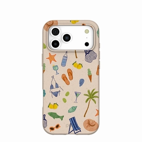 Seashell Coastline Sketch iPhone 17 Pro Max Case Slim Protection Smooth Shield