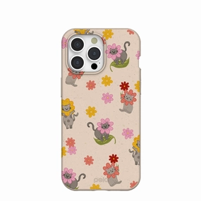 Seashell Flower Cats iPhone 15 Pro Max Case Minimal Surface Protective Texture Layer
