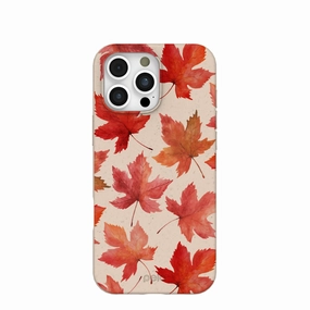 Seashell Maple Leaf iPhone 16 Pro Max Case Polished Edge Flexible Material