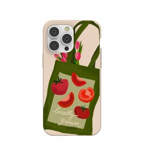 Seashell Market Tote iPhone 14 Pro Max Case Color Accent Rugged Texture Design