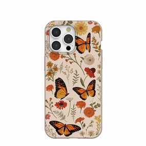 Seashell Monarch Butterfly iPhone 15 Pro Max Case Perfect Fit Luxury Surface Layer