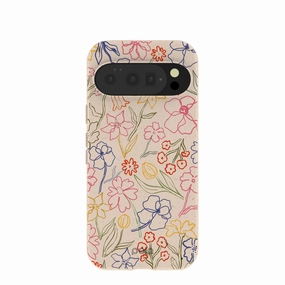 Wear resistant Seashell Petals Sketch Google Pixel 10/10 Pro Case