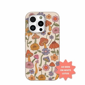 Unique Artwork Stylish frame Seashell Shrooms and Blooms iPhone 16 Pro Max Case