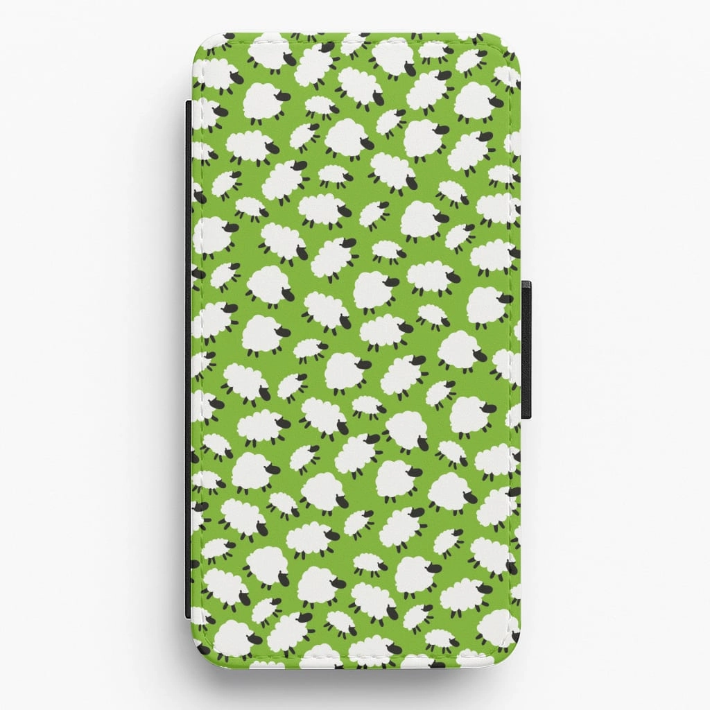 Rugged Edge Texture Vibrant Colors Sheep - Easter Patterns Flip / Wallet Phone Case