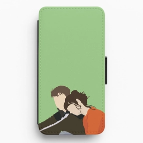 Hard Edge Matte Shield Layer Marianne Resting On Connell Flip / Wallet Phone Case