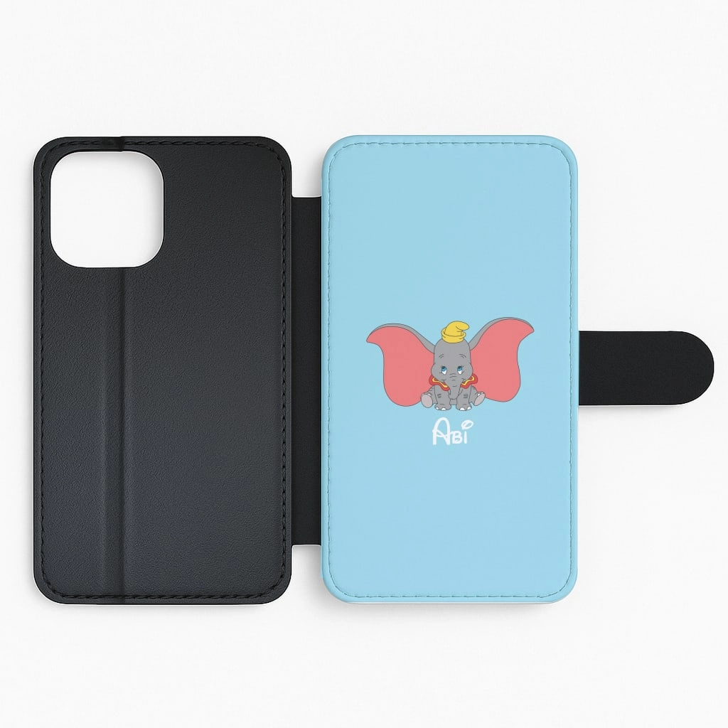 Smooth Craft Glossy Look Dumbo - Personalised Fairytale Flip / Wallet Phone Case