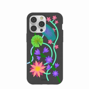 Black Neon Garden iPhone 14 Pro Max Case Clear Edge