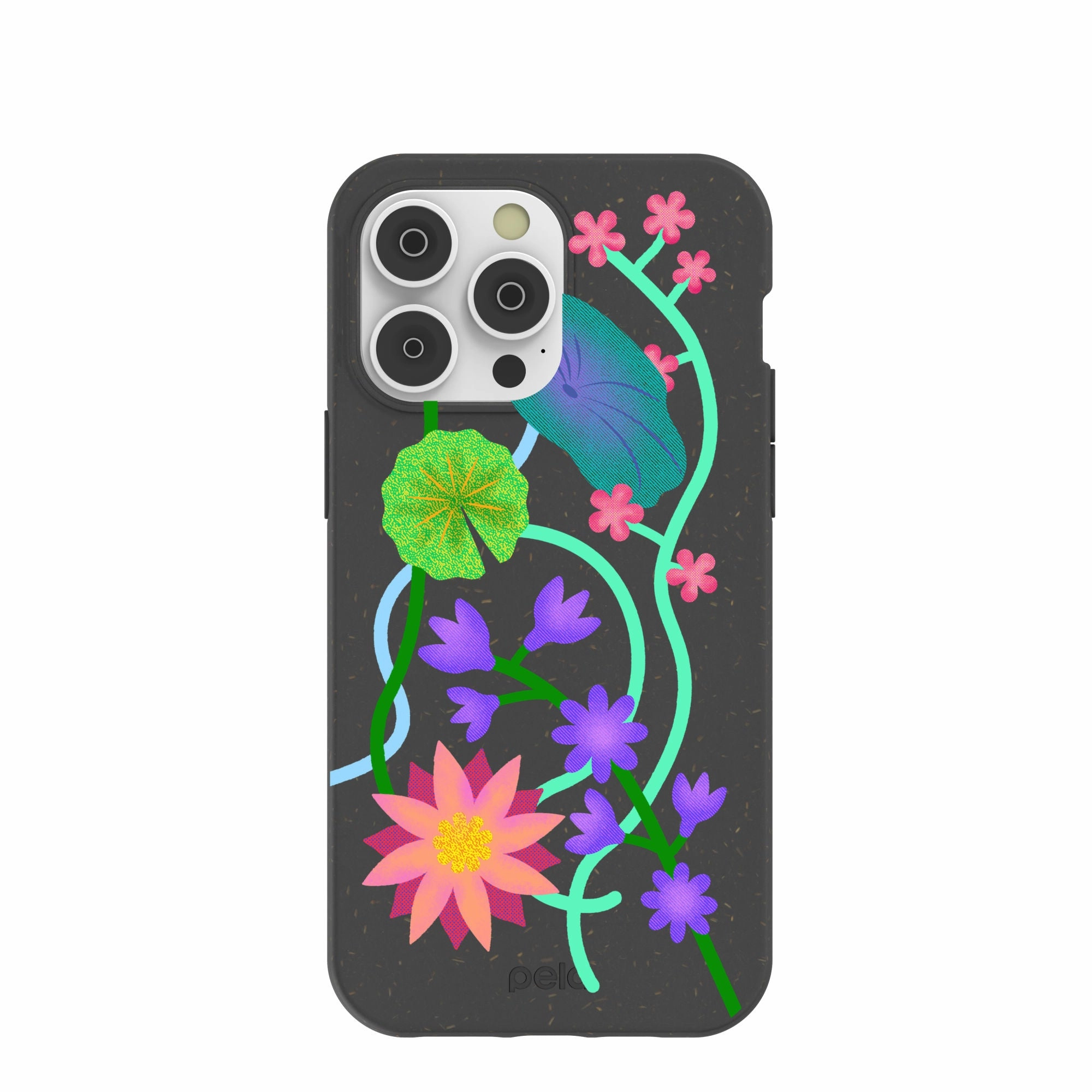 Black Neon Garden iPhone 14 Pro Max Case Clear Edge