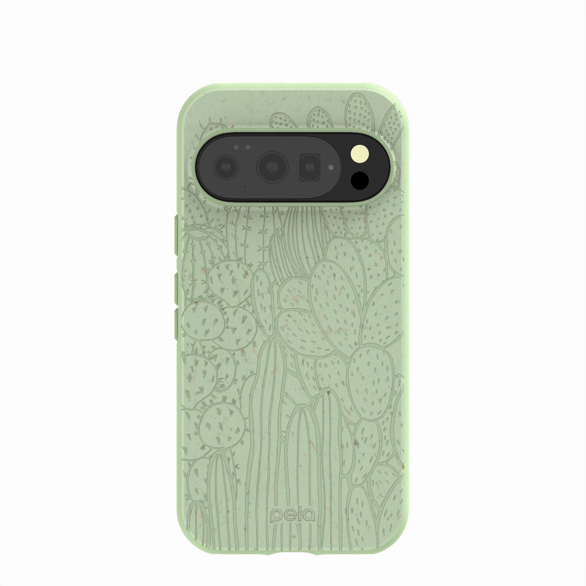Premium Surface Anti Scratch Layer Sage Green Cacti Google Pixel 10/10 Pro Case
