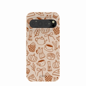 Protective Touch Protective Pattern Texture Seashell Pumpkin Spice Google Pixel 9/9 Pro Case