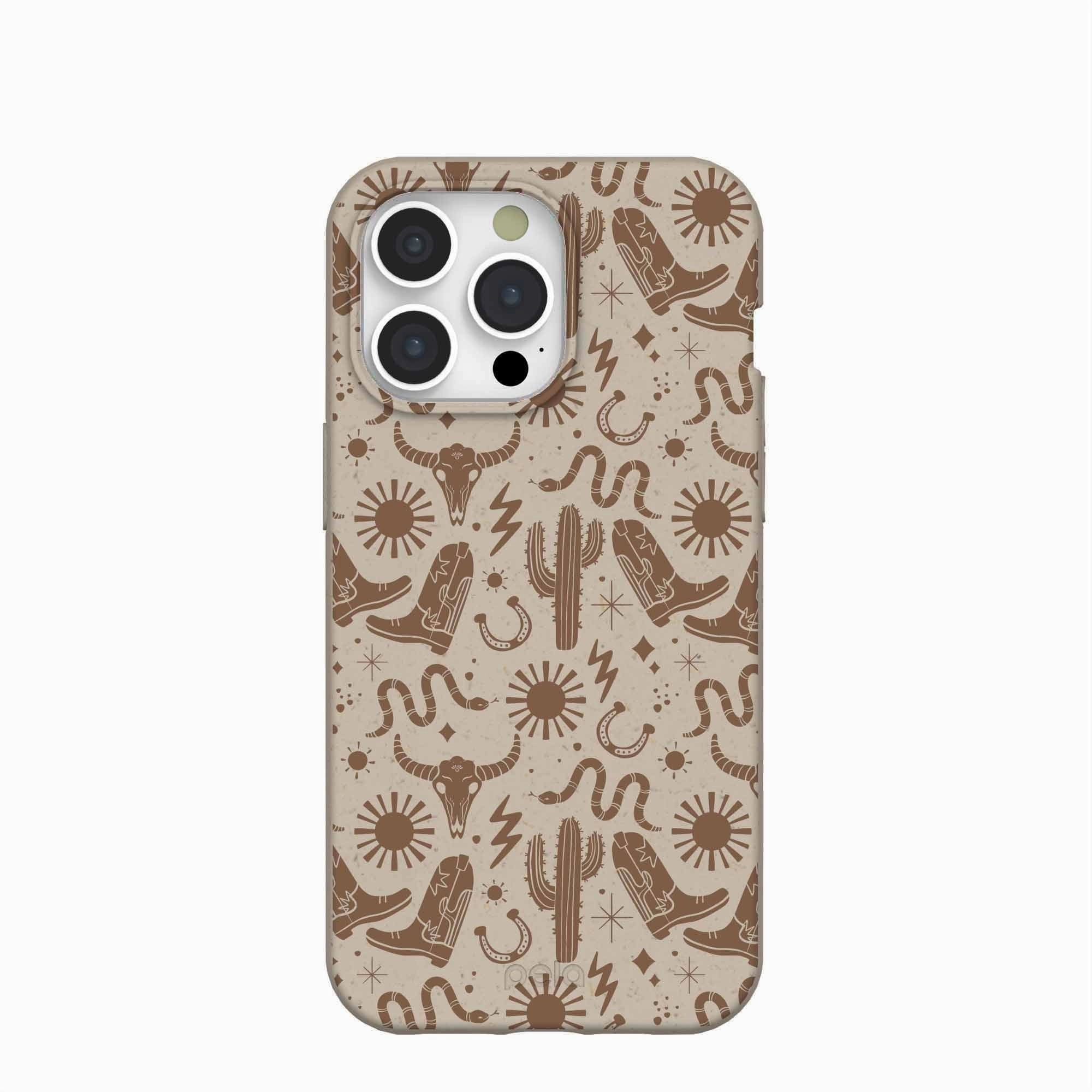 Polished Texture Finish London Fog Wild West iPhone 15 Pro Max Case