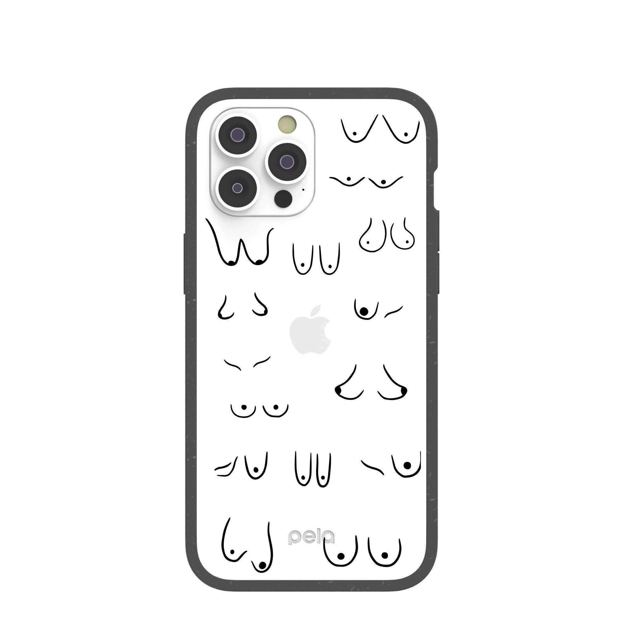 Classic Texture Shock Surface Layer Clear Sister iPhone 14 Pro Max Case With Black Ridge