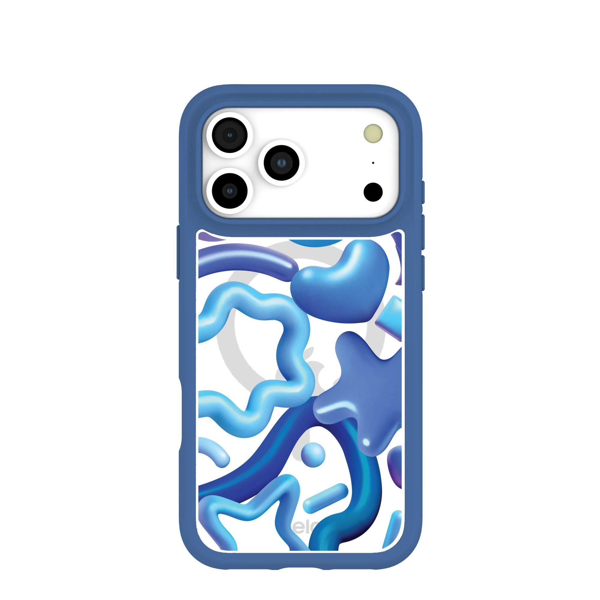 Modern Function Clear Blue Chrome iPhone 17 Pro Max Case With True Blue Ridge (MagSafe included)