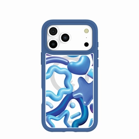 Modern Function Clear Blue Chrome iPhone 17 Pro Max Case With True Blue Ridge (MagSafe included)