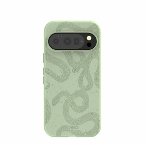 High gloss Magnetic Mount Sage Green Snaky Google Pixel 10/10 Pro Case