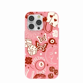 Professional Style Bubblegum Pink Feeling Lucky iPhone 14 Pro Max Case