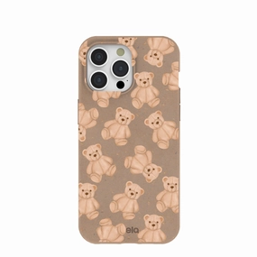 Cushioned Edge Chocolate Brown Teddy Love iPhone 15 Pro Max Case
