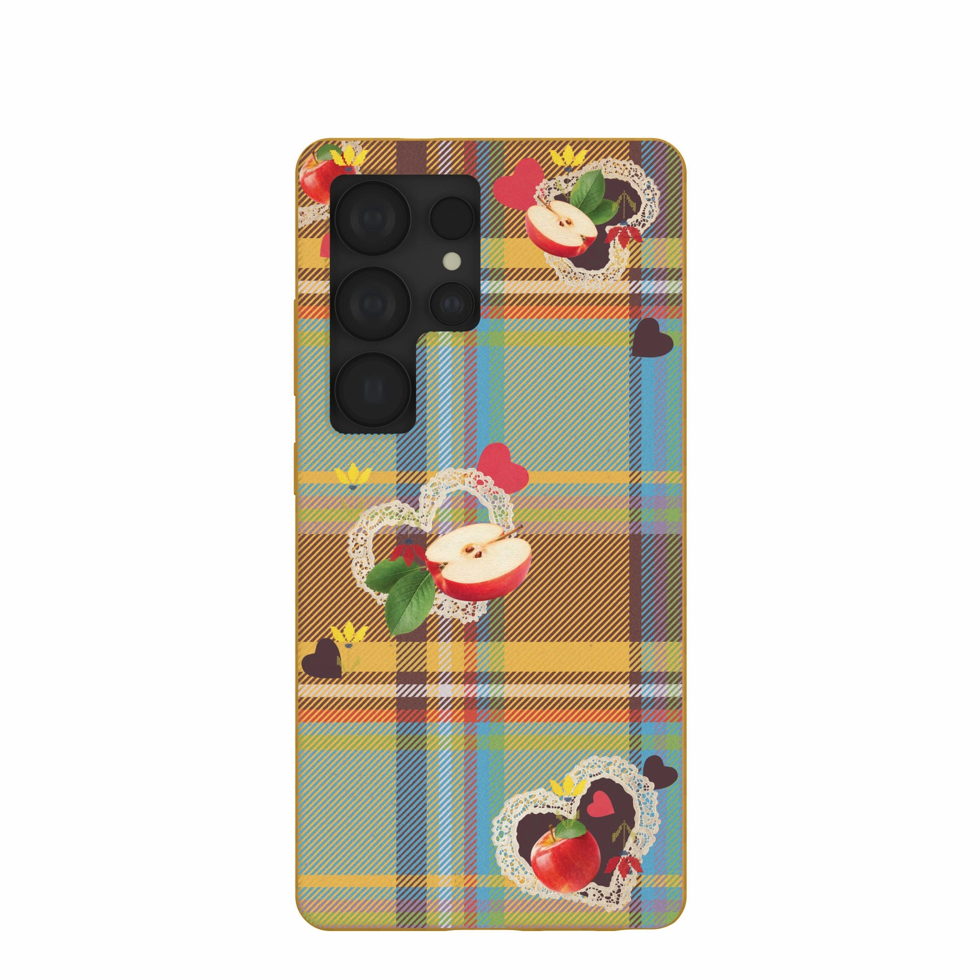 Honey Apple Plaid Samsung Galaxy S25 Ultra Case Flexible Surface Texture Smart Accessory