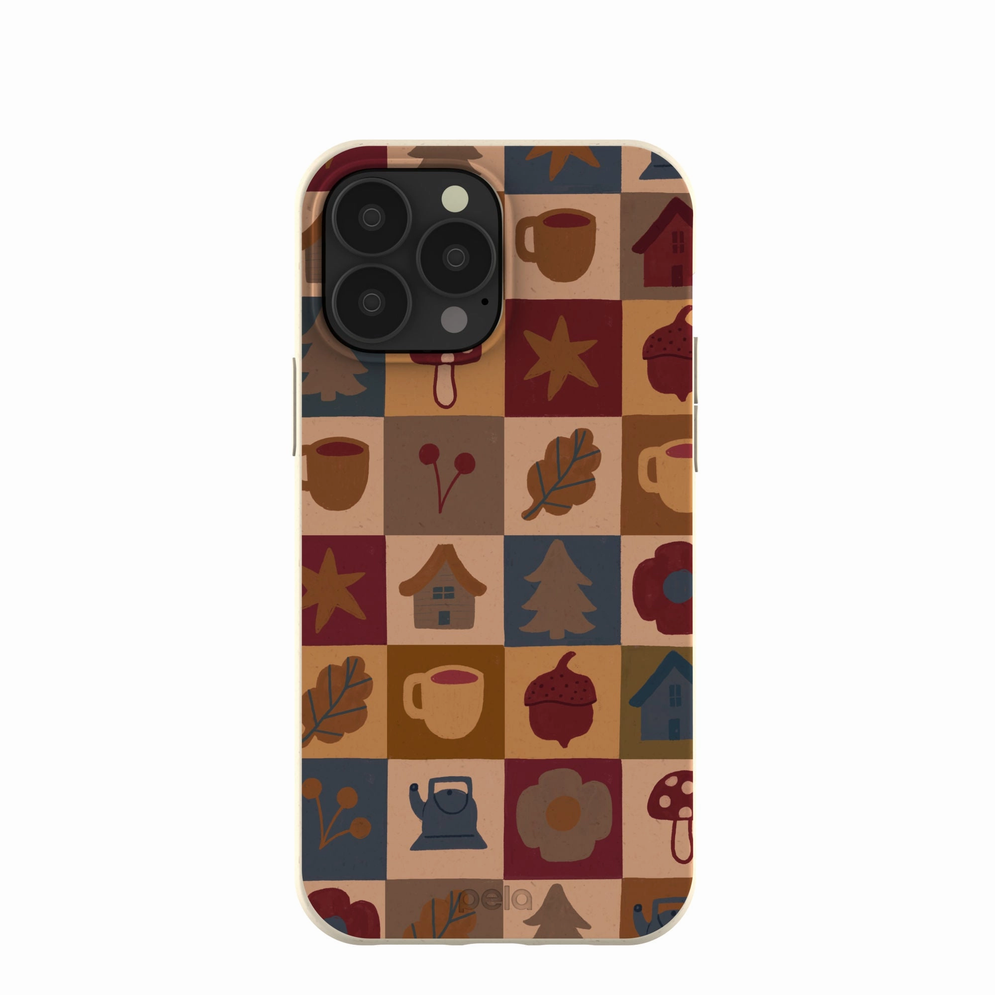 London Fog Rustic Grid iPhone 13 Pro Max Case Ergonomic Texture