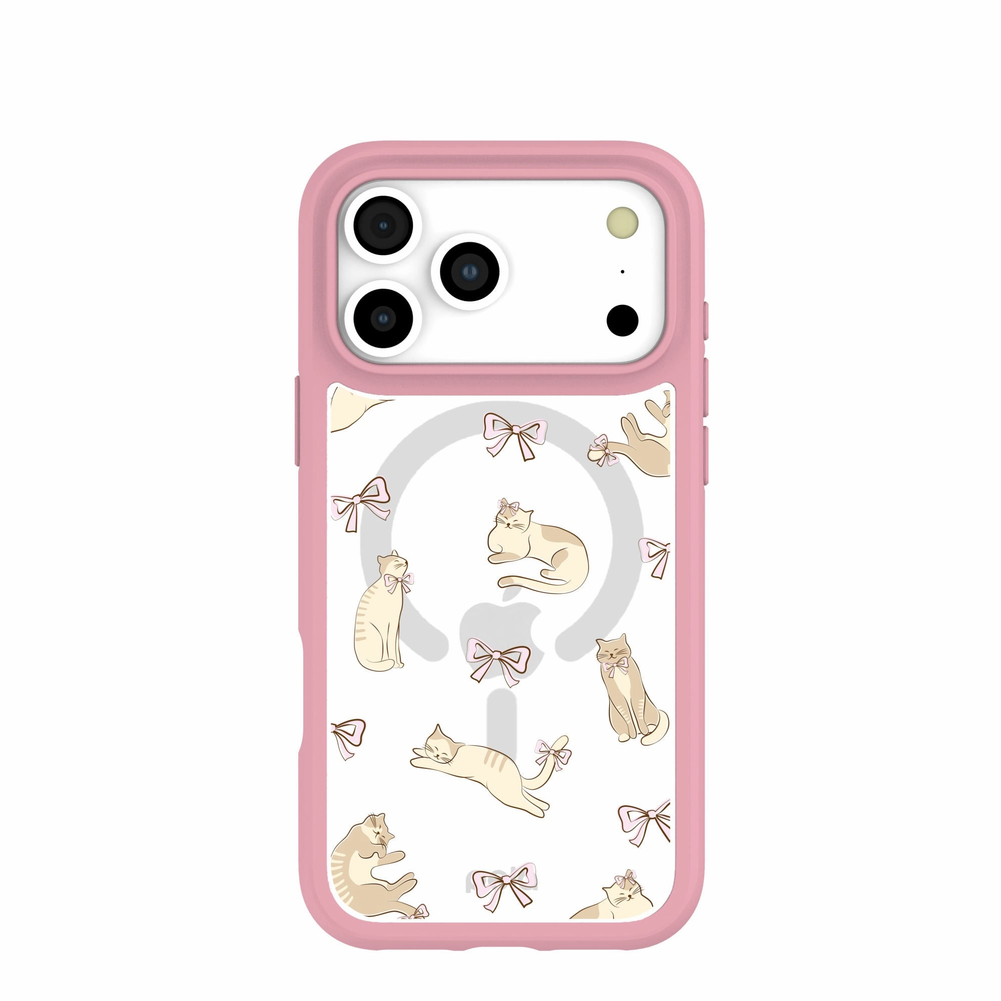 Clear Purrfection iPhone 17 Pro Max Case With Petal Pink Ridge (MagSafe included) Colorful option Luxury Layer Texture